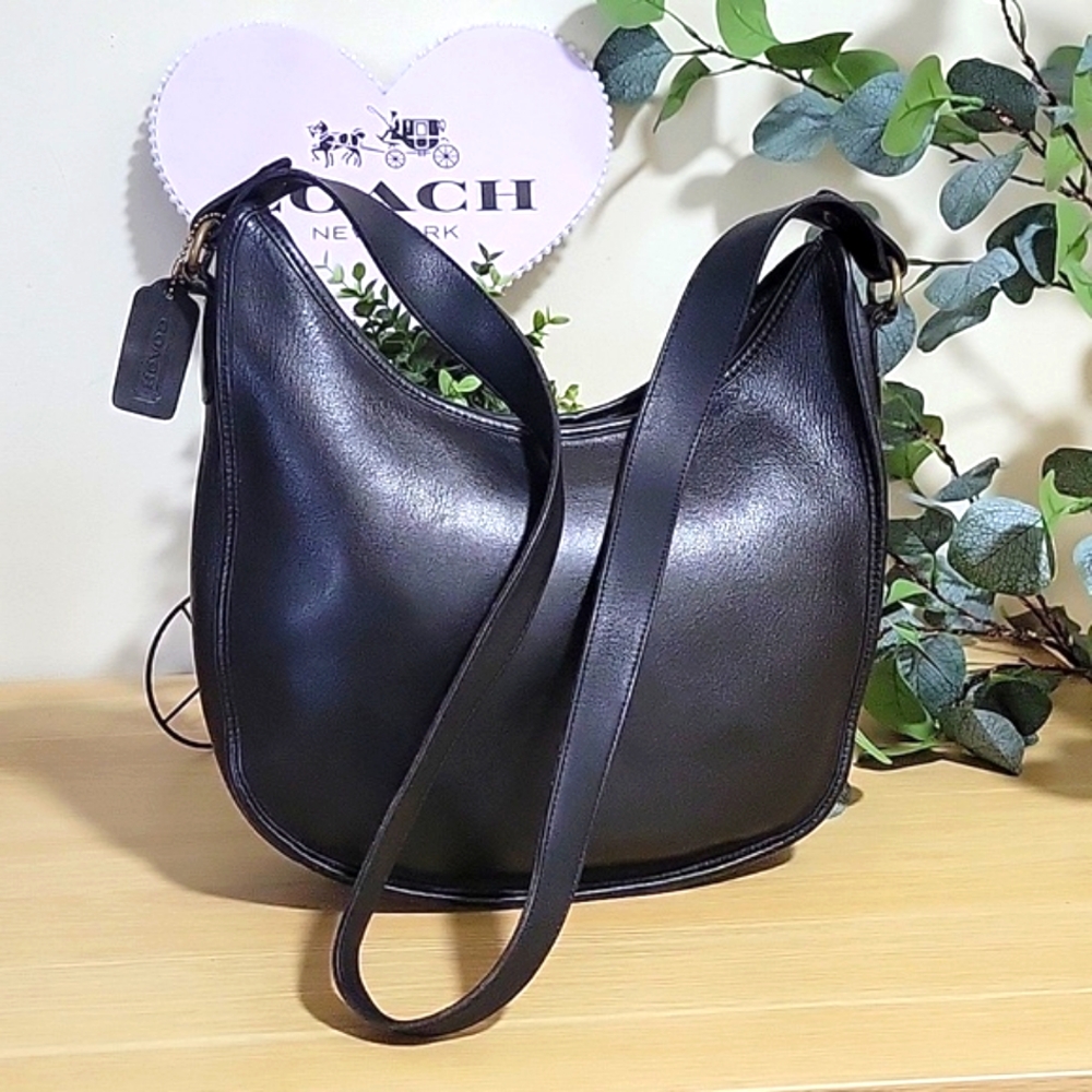 CoachVintageBecketZipBlackLeatherCrossbody9920USABAG